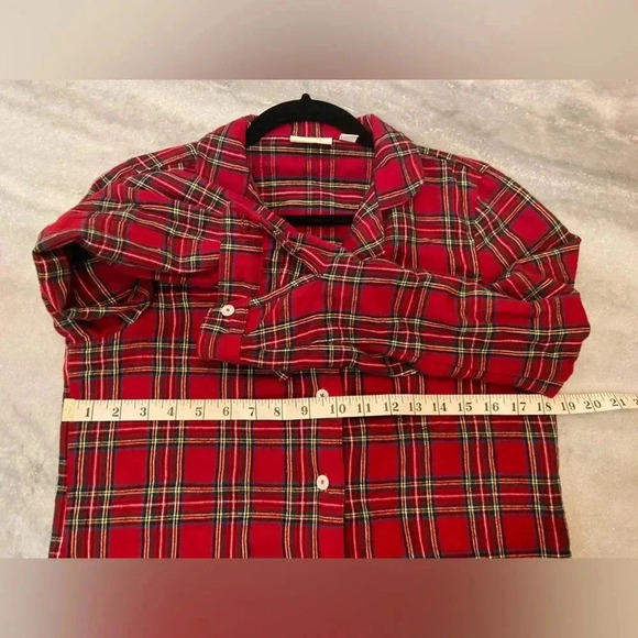 L.L. Bean Soft Cotton Red Plaid Flannel Long Sleeve Button Panama Top Size XS - Picture 11 of 11